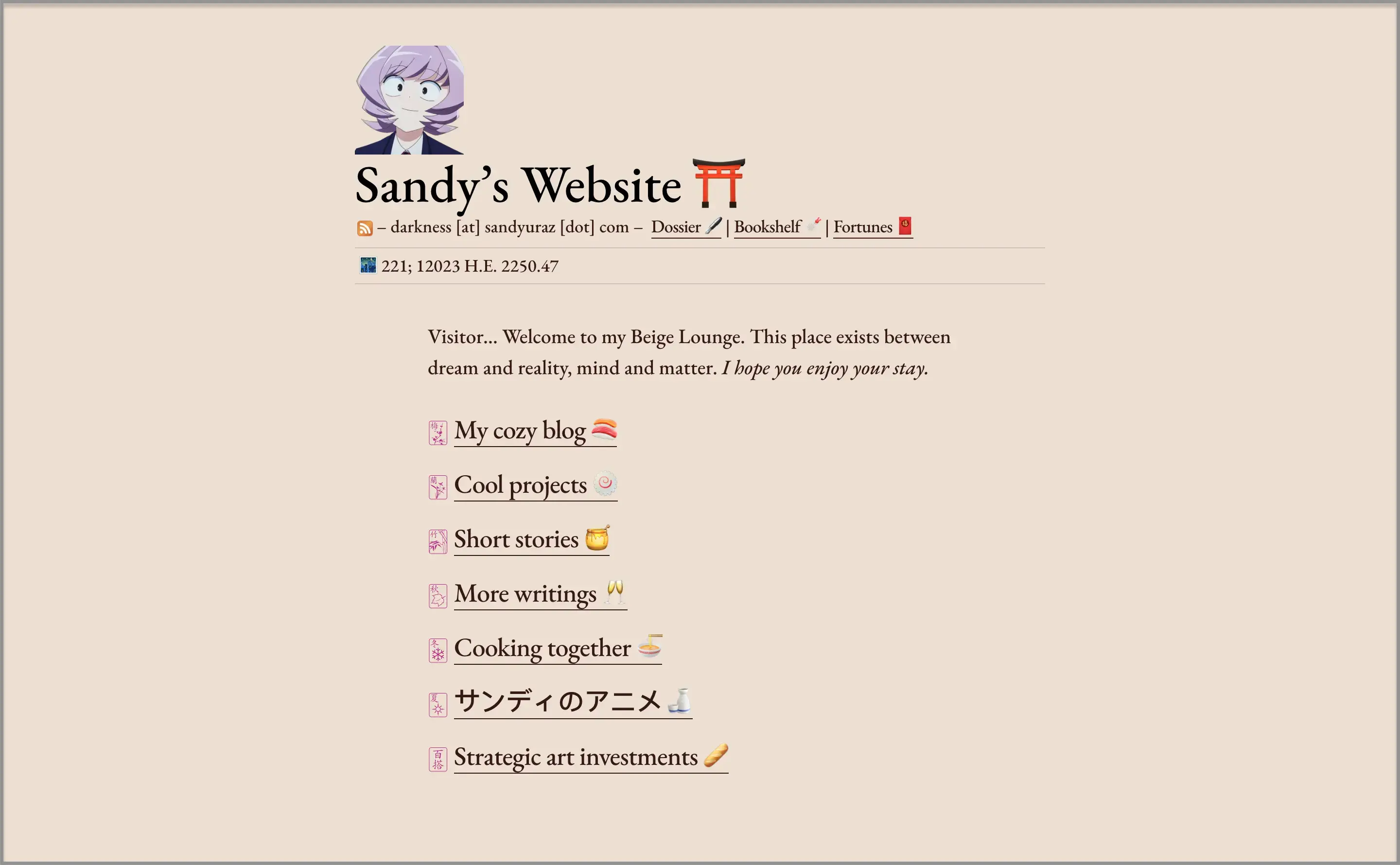 The homepage with the new color scheme